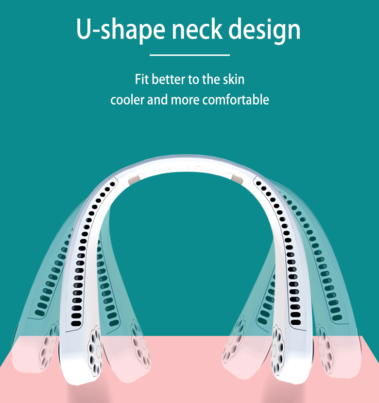 USB Portable Hanging Neck Fan — Bladeless Wearable Cooler
