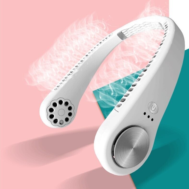 USB Portable Hanging Neck Fan — Bladeless Wearable Cooler