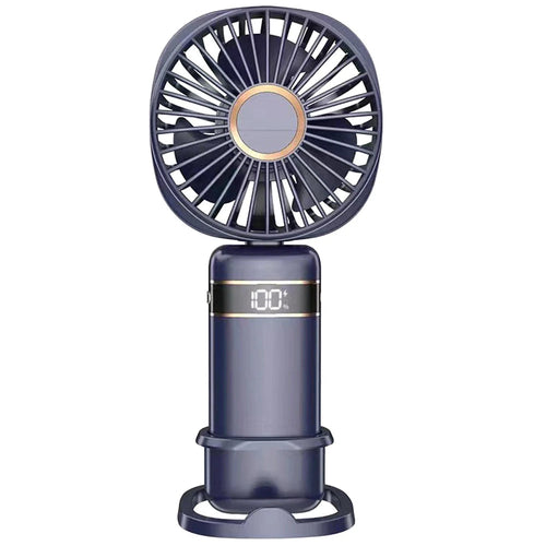 Portable Handheld Fan – 5-Speed Foldable Rechargeable Mini Desk Fan with Power Display