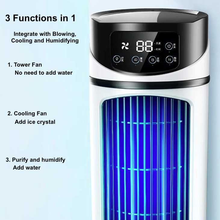 3-in-1 Mini Portable Air Cooler Fan – USB Cooling, Humidifying & Air Purifying