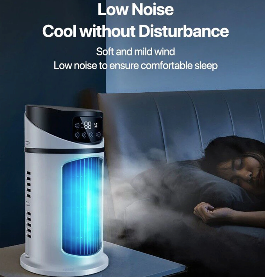 3-in-1 Mini Portable Air Cooler Fan – USB Cooling, Humidifying & Air Purifying