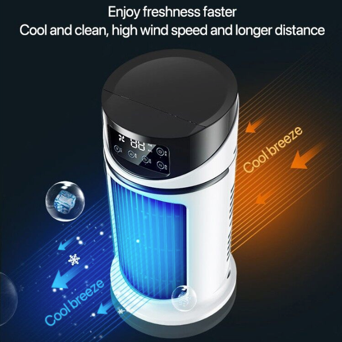 3-in-1 Mini Portable Air Cooler Fan – USB Cooling, Humidifying & Air Purifying