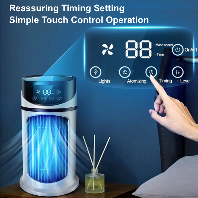 3-in-1 Mini Portable Air Cooler Fan – USB Cooling, Humidifying & Air Purifying