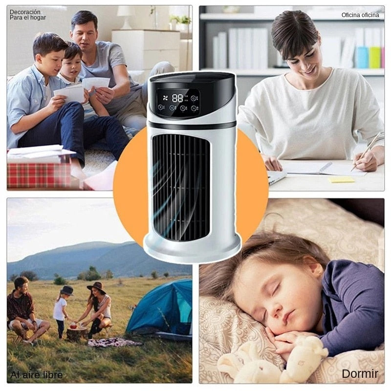 3-in-1 Mini Portable Air Cooler Fan – USB Cooling, Humidifying & Air Purifying