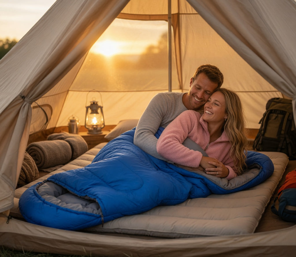 Soft Cotton Camping Sleeping Bag – Lightweight Envelope Style for Adults
